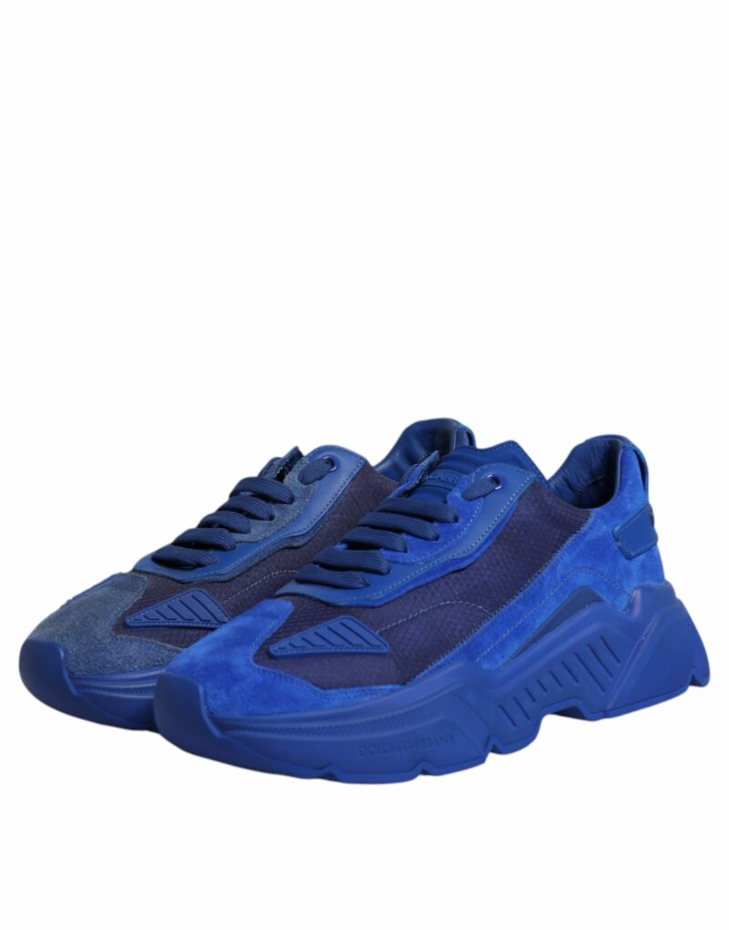Dolce & Gabbana Blue Leather Daymaster Low Top Sneakers Shoes - Image 4