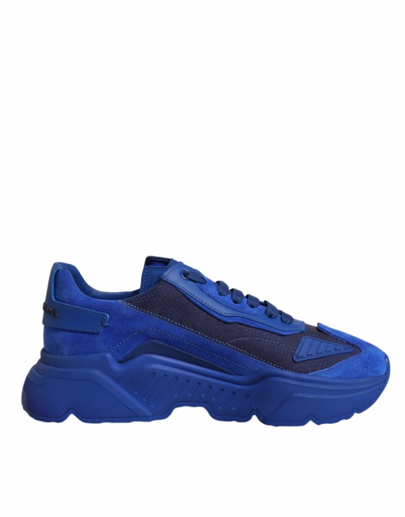 Dolce & Gabbana Blue Leather Daymaster Low Top Sneakers Shoes - Image 7