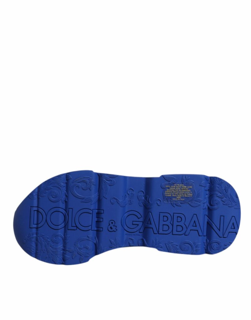 Dolce & Gabbana Blue Leather Daymaster Low Top Sneakers Shoes - Image 8