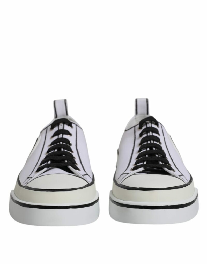 Dolce & Gabbana White Logo Canvas Low Top Men Sneakers Shoes - Image 2