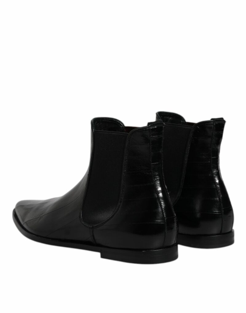 Dolce & Gabbana Black Leather Chelsea Men Ankle Boots Shoes - Image 5