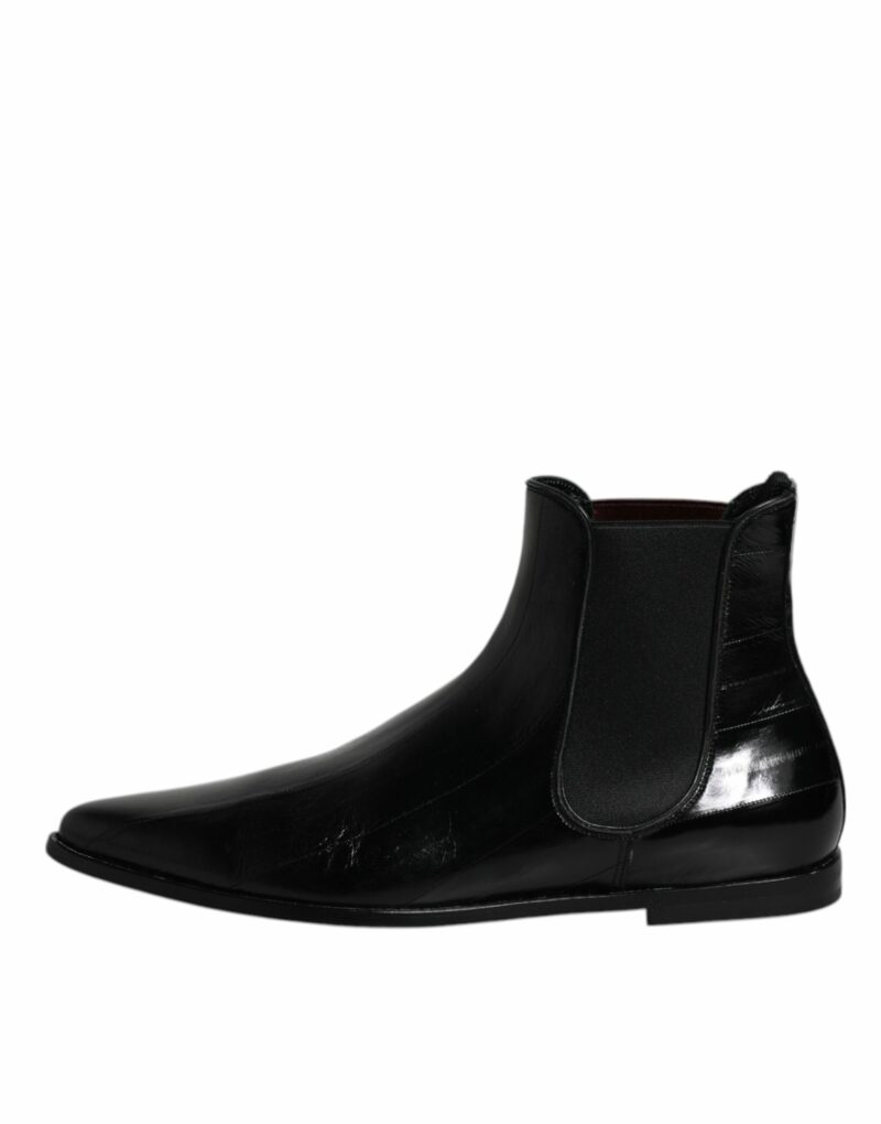 Dolce & Gabbana Black Leather Chelsea Men Ankle Boots Shoes - Image 6