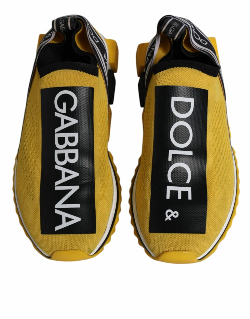 Dolce & Gabbana Yellow Black Slip On Sorrento Sneaker Shoes - Image 3