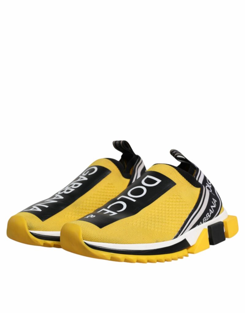 Dolce & Gabbana Yellow Black Slip On Sorrento Sneaker Shoes - Image 4