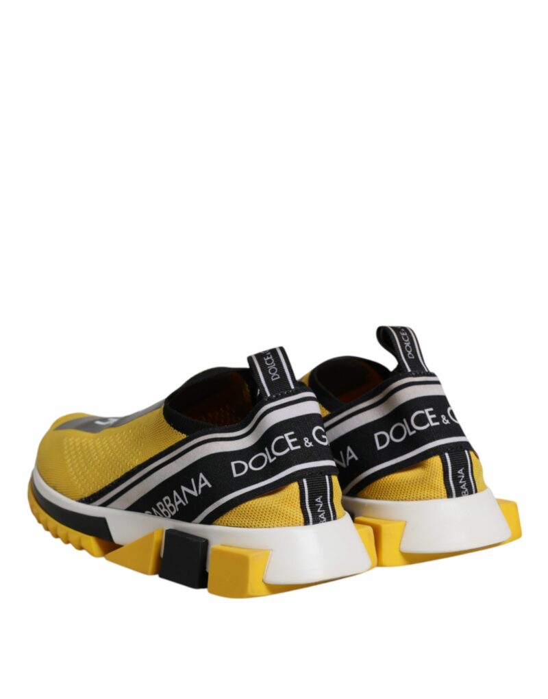 Dolce & Gabbana Yellow Black Slip On Sorrento Sneaker Shoes - Image 5