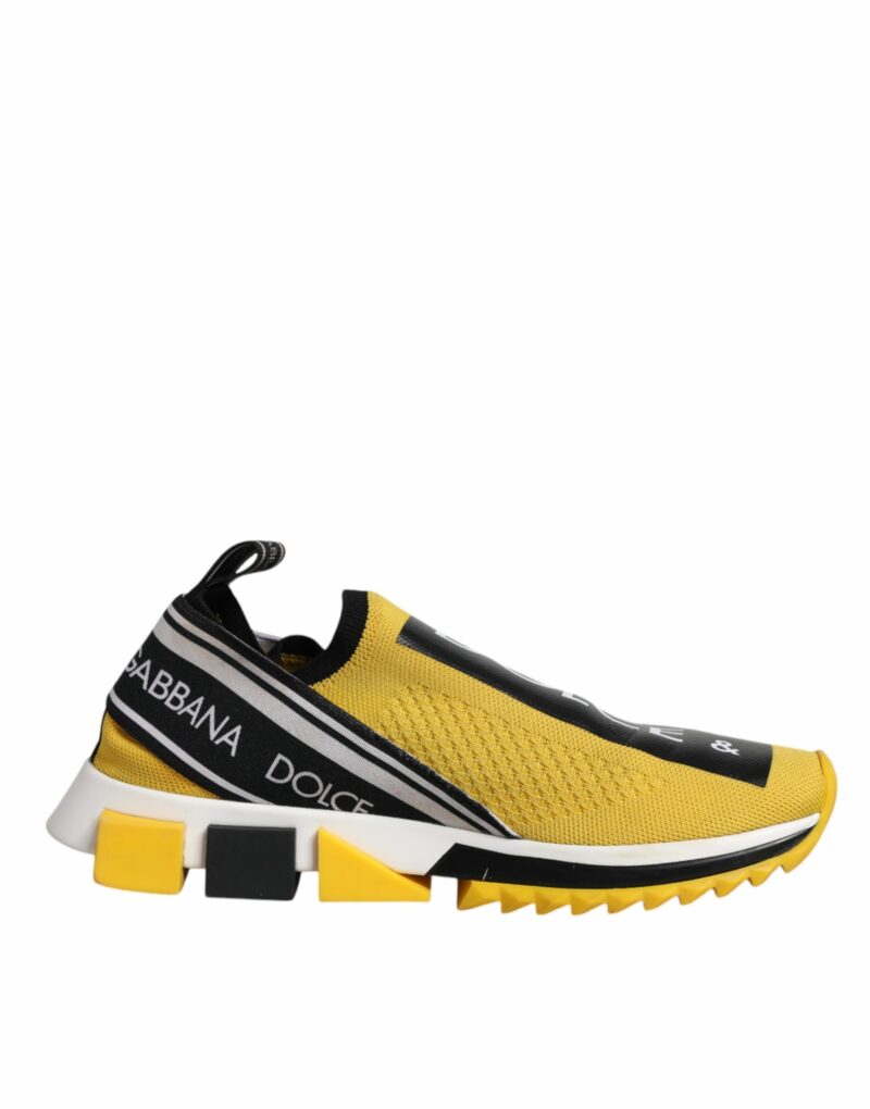 Dolce & Gabbana Yellow Black Slip On Sorrento Sneaker Shoes - Image 7