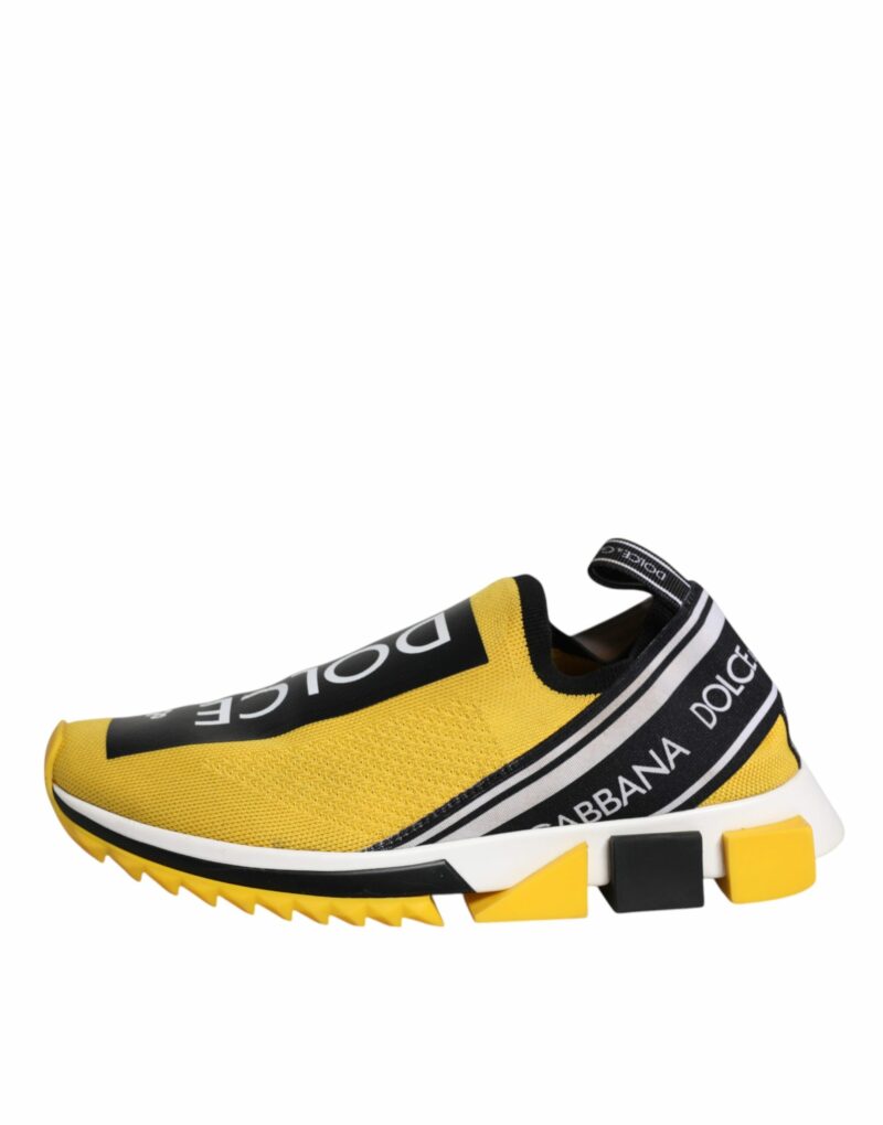Dolce & Gabbana Yellow Black Slip On Sorrento Sneaker Shoes - Image 8