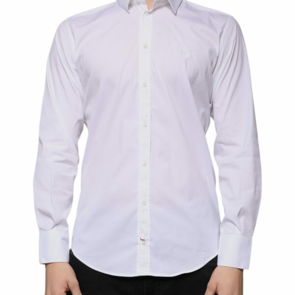 Dolce & Gabbana White Cotton Blend Men MARTINI Dress Shirt