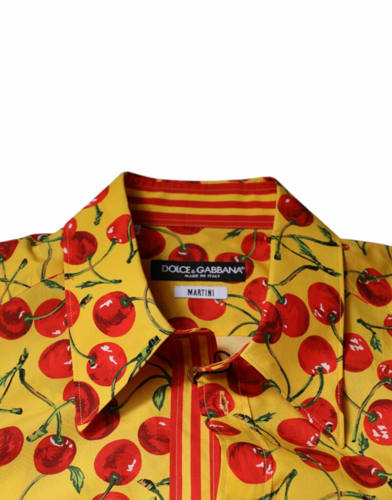 Dolce & Gabbana Yellow Cherry Cotton MARTINI Dress Shirt - Image 7