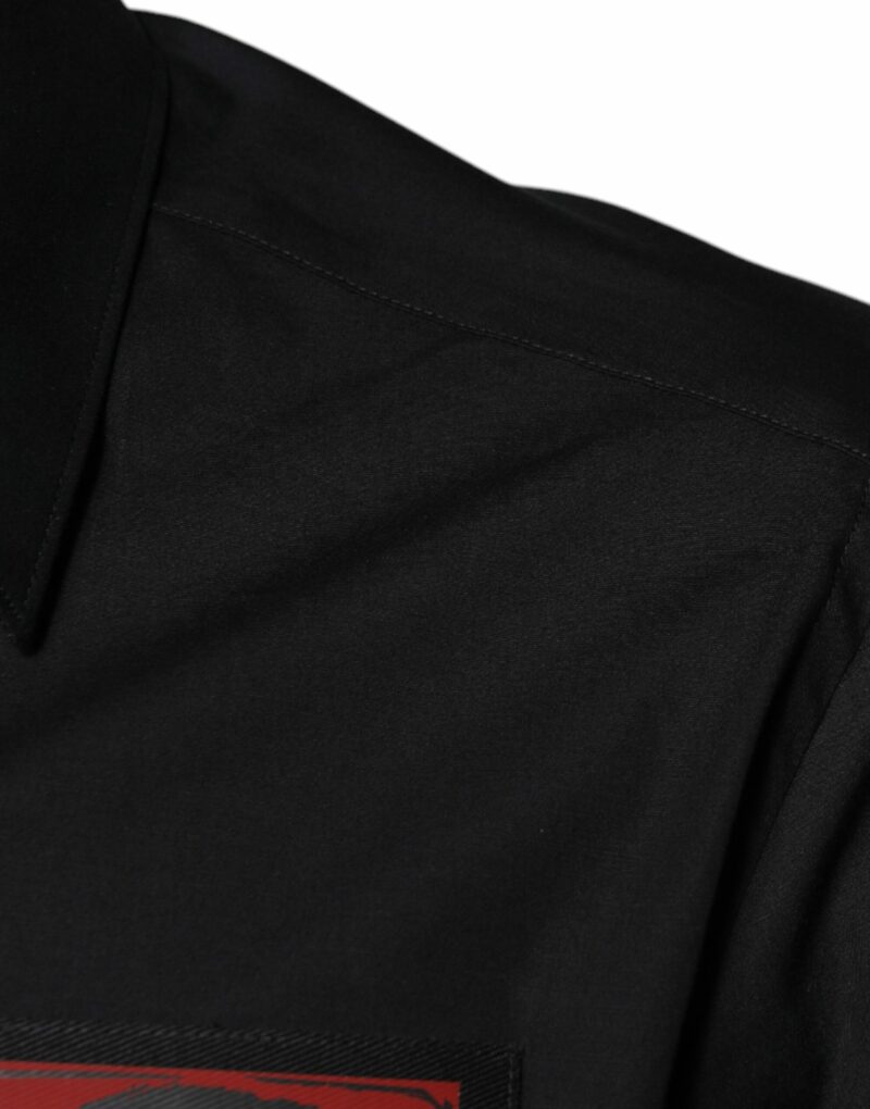 Dolce & Gabbana Black Eye Patch Long Sleeve GOLD Dress Shirt - Image 6