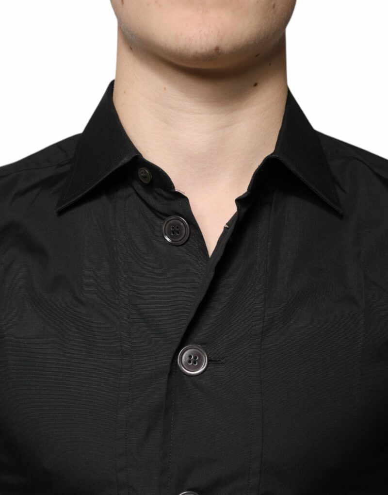 Dolce & Gabbana Black Cotton Formal Long Sleeves Dress Shirt - Image 5