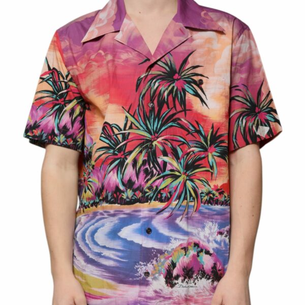 Dolce & Gabbana Multicolor Tropical Button Down Casual Shirt
