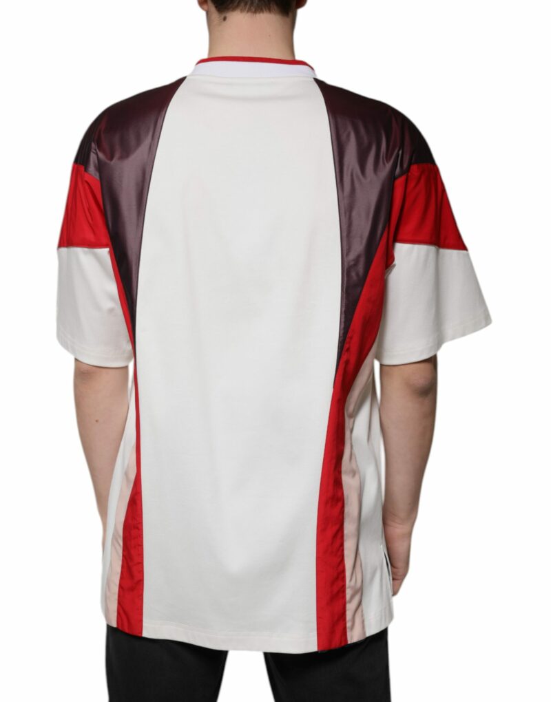 Dolce & Gabbana Multicolor Logo Jersey Cotton V-neck T-shirt - Image 4