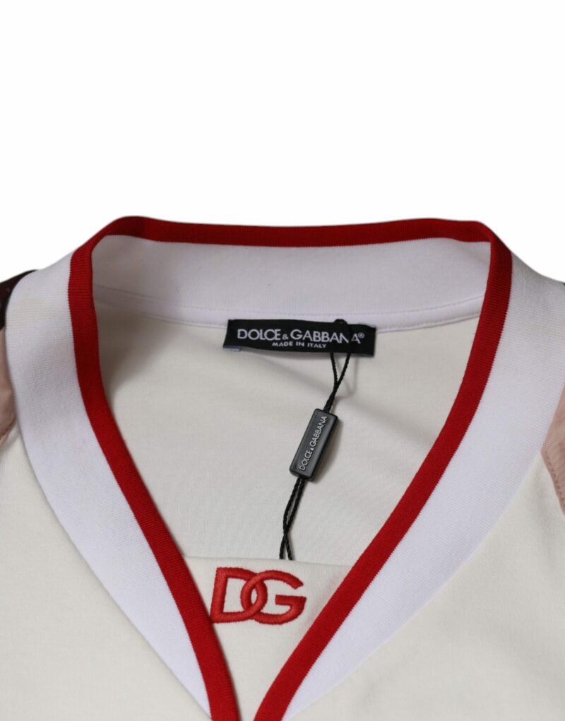 Dolce & Gabbana Multicolor Logo Jersey Cotton V-neck T-shirt - Image 7