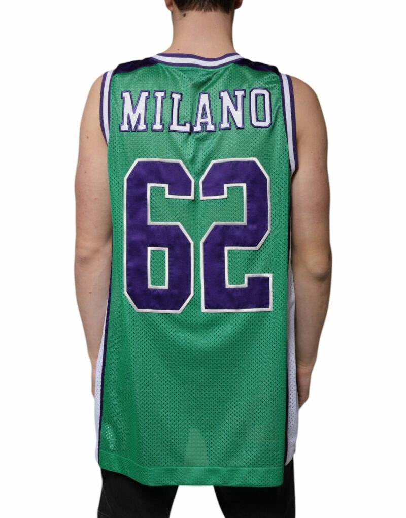 Dolce & Gabbana Green Polyester Jersey Sleeveless T-shirt - Image 4