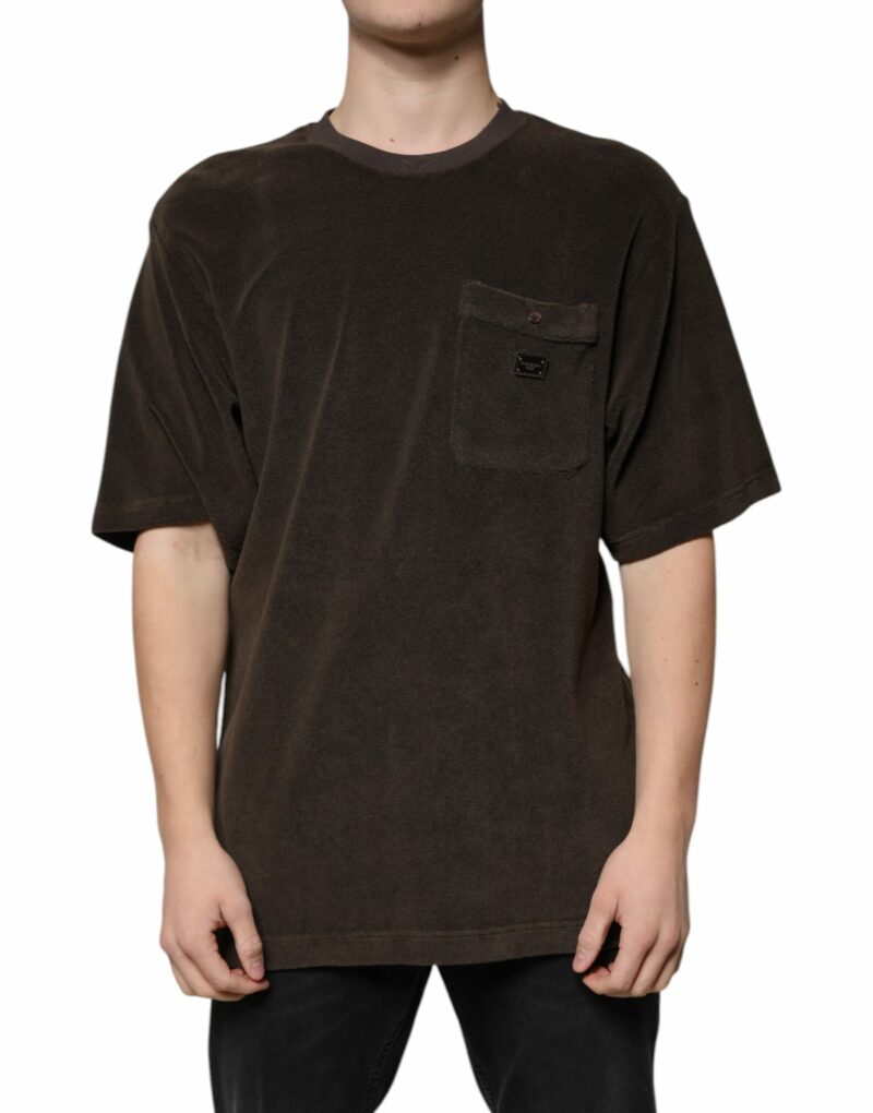 Dolce & Gabbana Brown Cotton Crew Neck Short Sleeves T-shirt - Image 2
