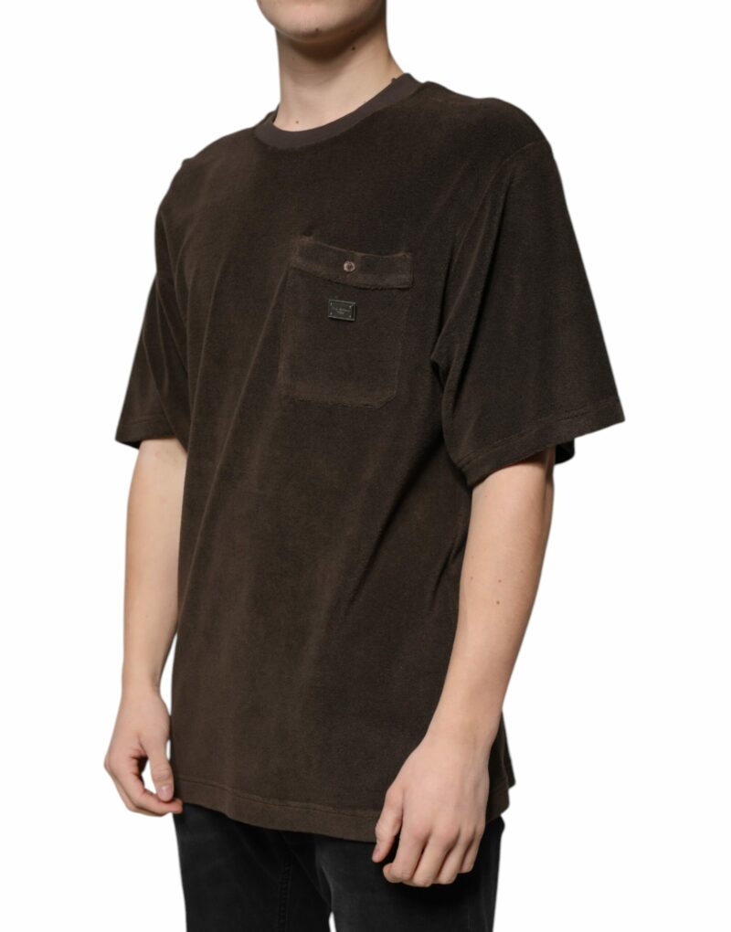 Dolce & Gabbana Brown Cotton Crew Neck Short Sleeves T-shirt - Image 3