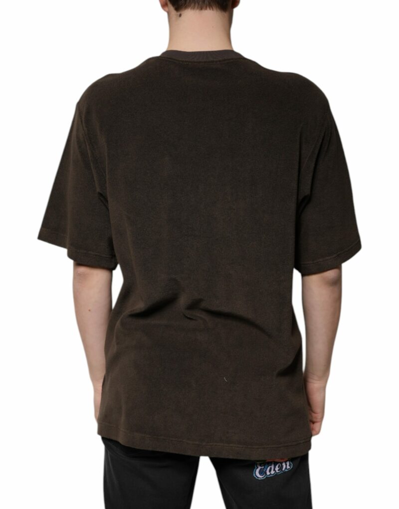 Dolce & Gabbana Brown Cotton Crew Neck Short Sleeves T-shirt - Image 4