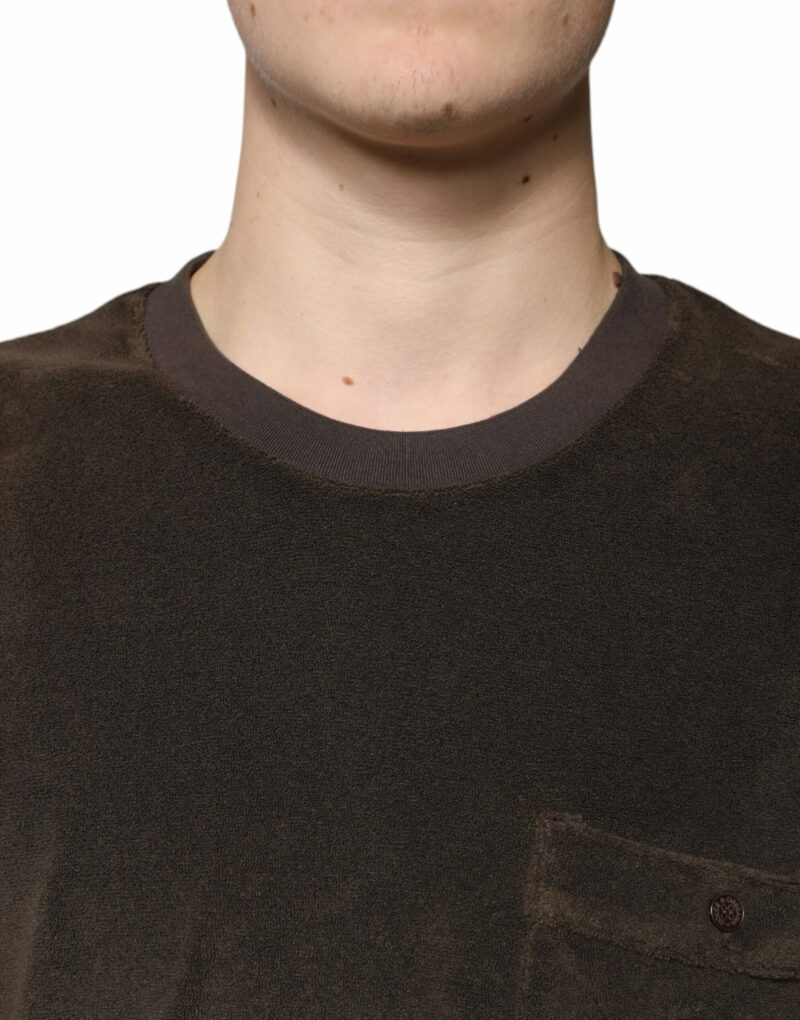 Dolce & Gabbana Brown Cotton Crew Neck Short Sleeves T-shirt - Image 5