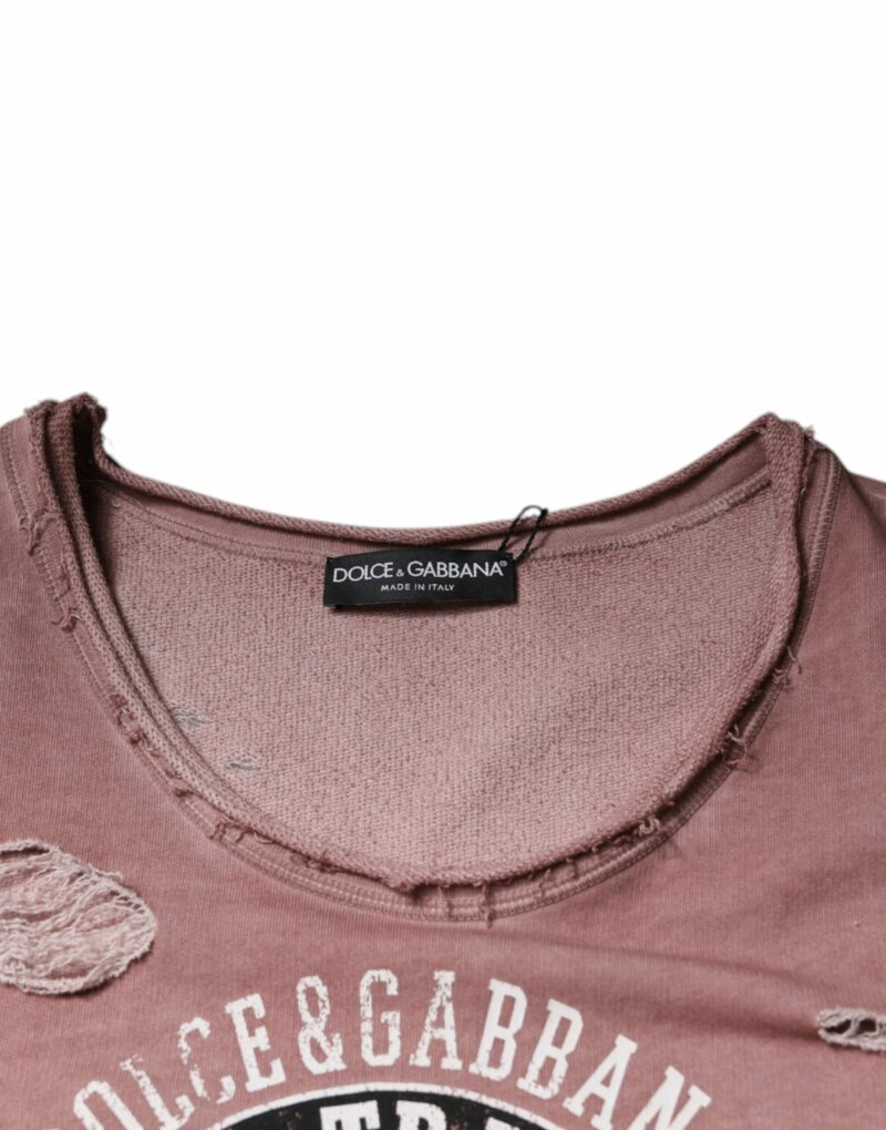 Dolce & Gabbana Brown Cotton Round Neck Sleeveless T-shirt - Image 6