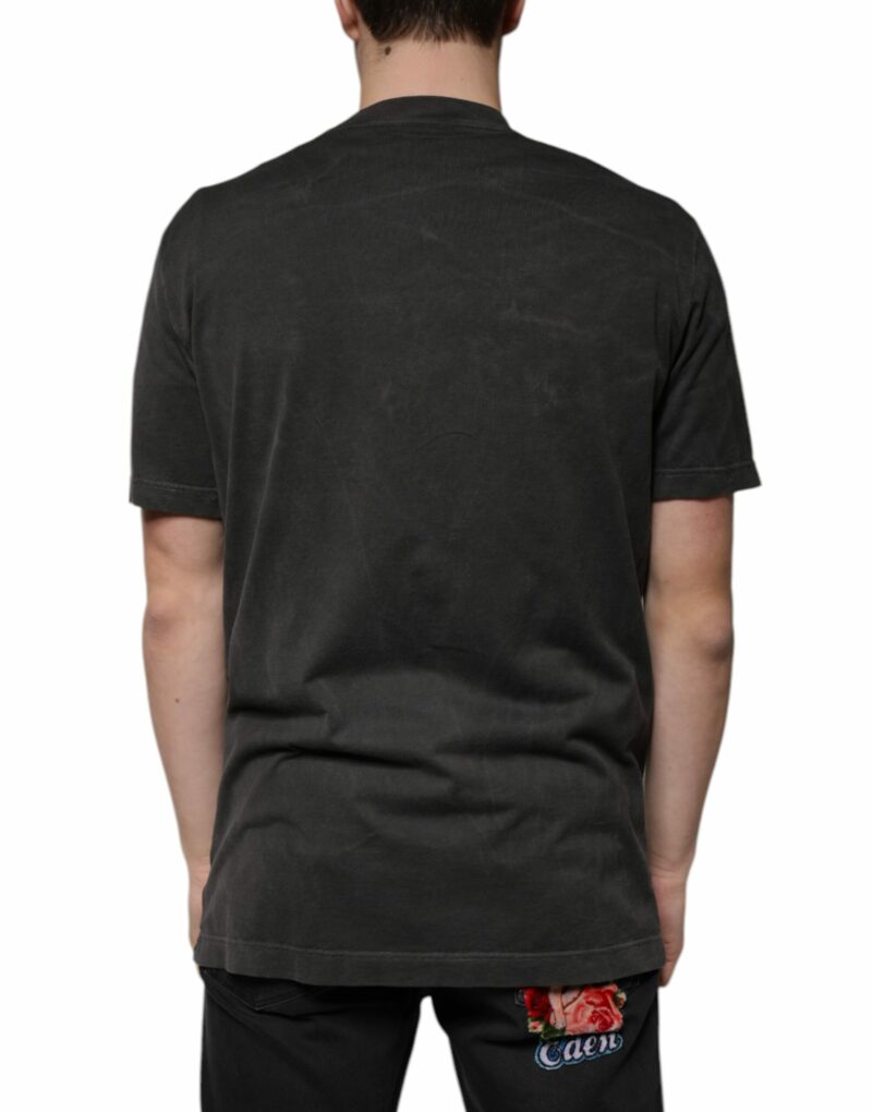 Dolce & Gabbana Black Cotton Crew Neck Short Sleeves T-shirt - Image 4