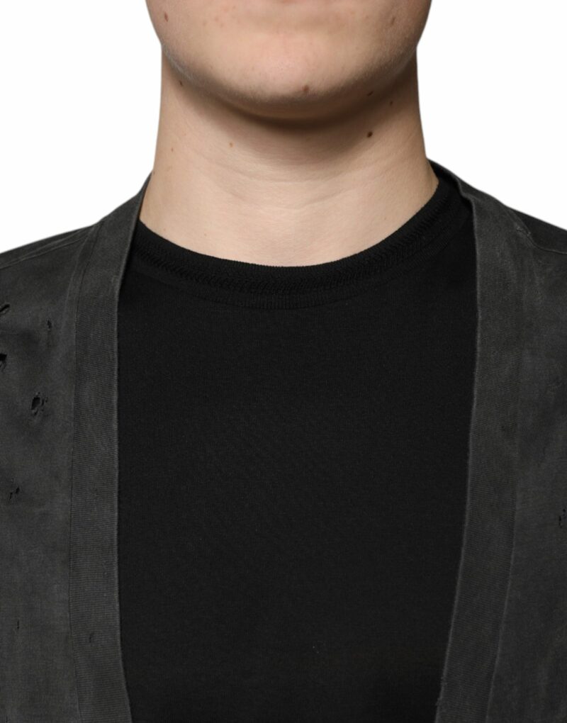 Dolce & Gabbana Black Cotton Crew Neck Short Sleeves T-shirt - Image 5