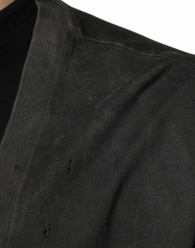 Dolce & Gabbana Black Cotton Crew Neck Short Sleeves T-shirt - Image 6
