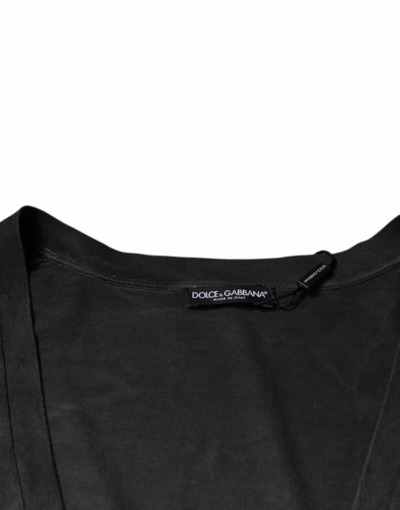 Dolce & Gabbana Black Cotton Crew Neck Short Sleeves T-shirt - Image 7