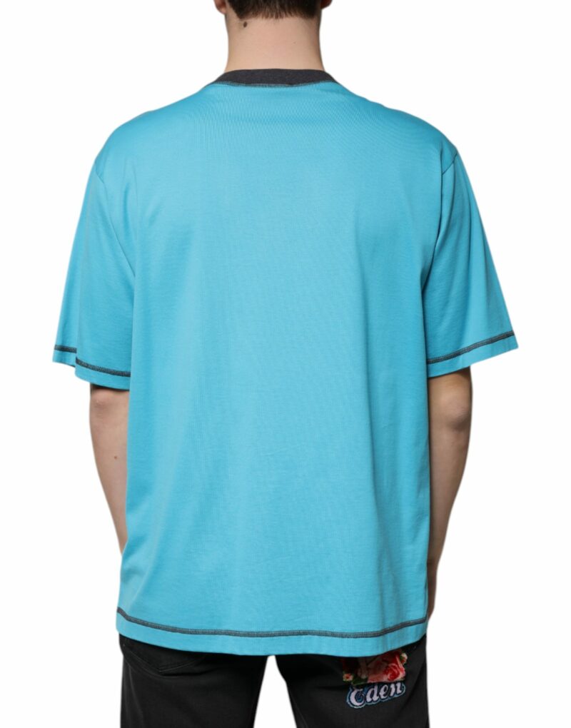 Dolce & Gabbana Blue Logo Crew Neck Short Sleeves T-shirt - Image 4