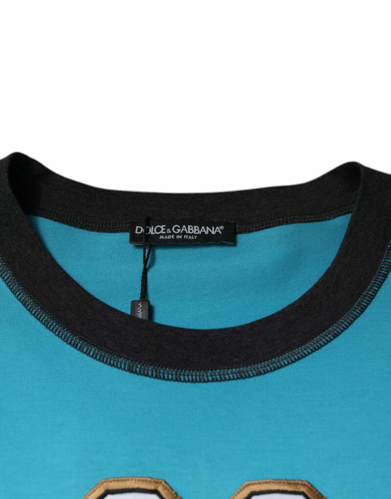 Dolce & Gabbana Blue Logo Crew Neck Short Sleeves T-shirt - Image 7