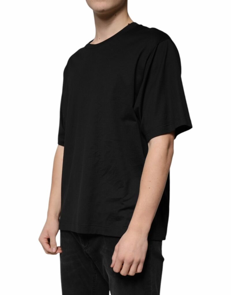Dolce & Gabbana Black Cotton Crew Neck Short Sleeves T-shirt - Image 3