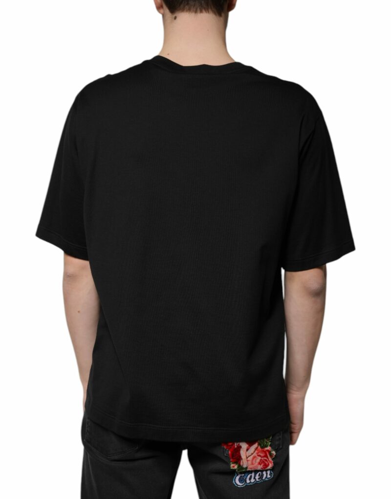 Dolce & Gabbana Black Cotton Crew Neck Short Sleeves T-shirt - Image 4