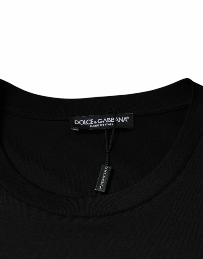 Dolce & Gabbana Black Cotton Crew Neck Short Sleeves T-shirt - Image 7