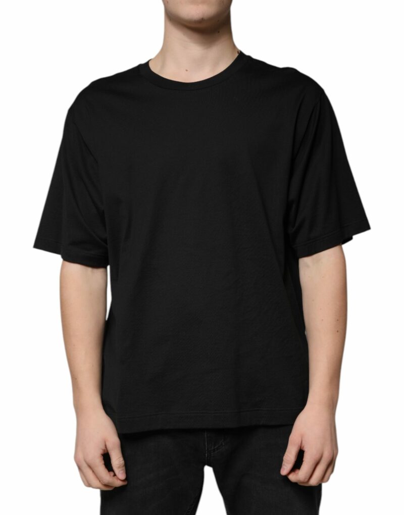 Dolce & Gabbana Black Cotton Crew Neck Short Sleeves T-shirt - Image 2