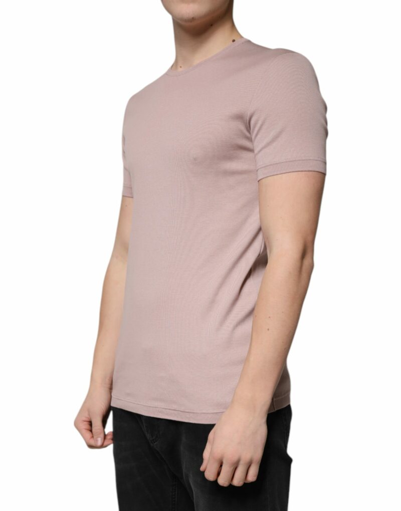 Dolce & Gabbana Brown Cotton Short Sleeves Round Neck T-shirt - Image 3