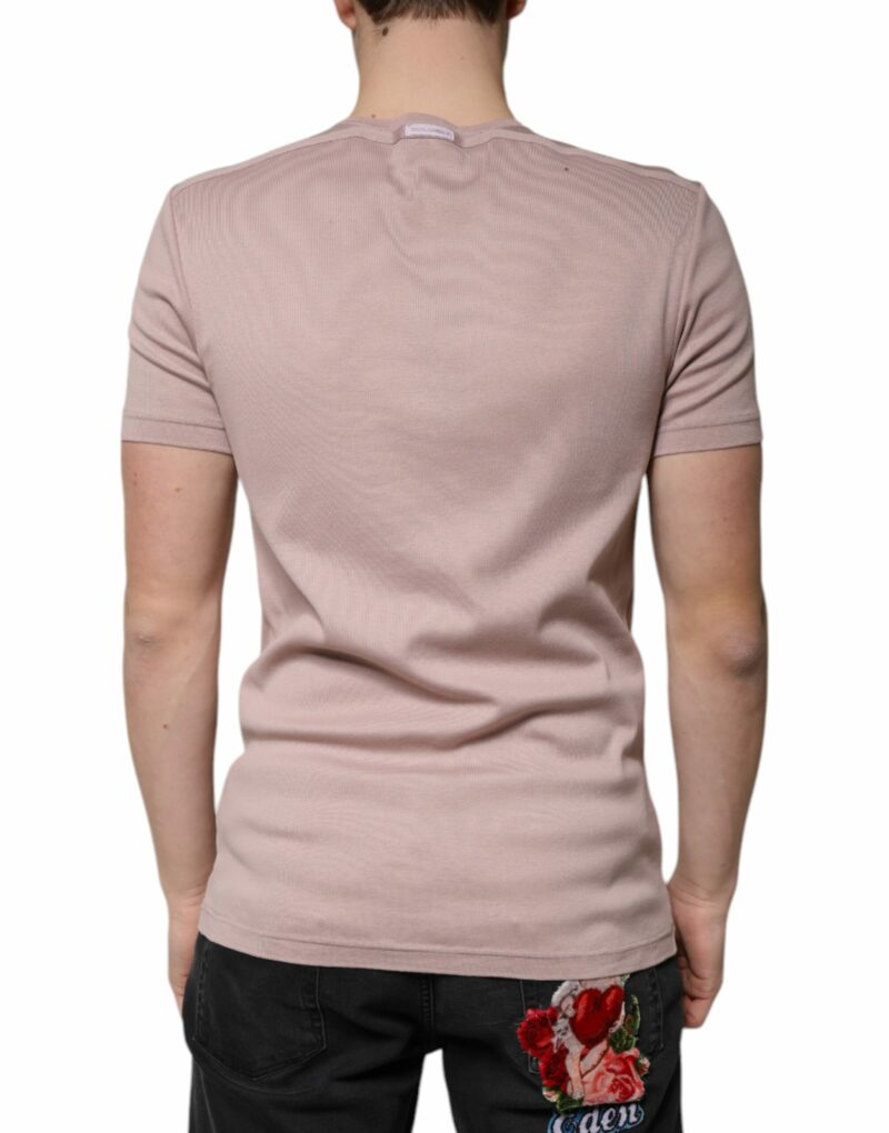 Dolce & Gabbana Brown Cotton Short Sleeves Round Neck T-shirt - Image 4