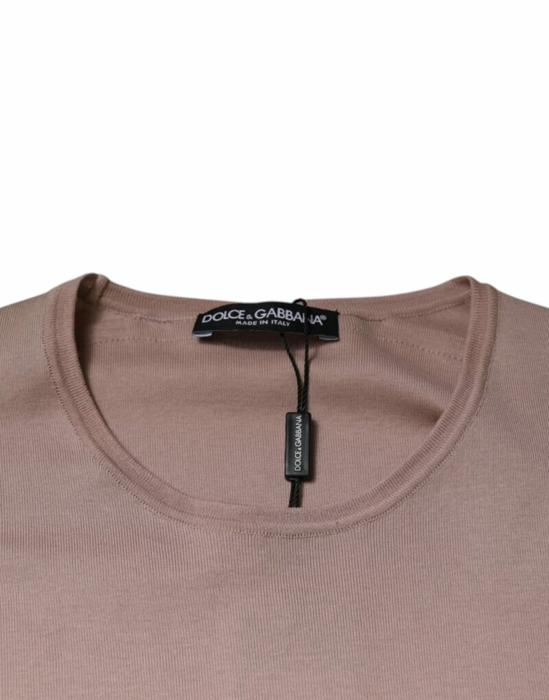 Dolce & Gabbana Brown Cotton Short Sleeves Round Neck T-shirt - Image 7