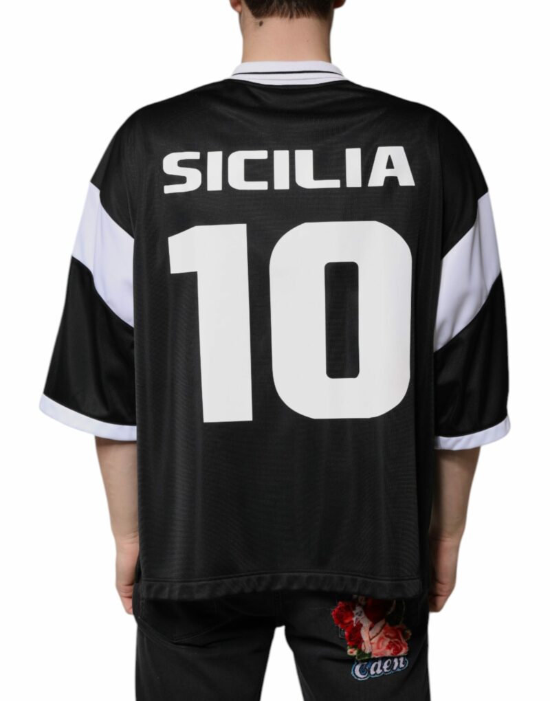 Dolce & Gabbana Black White Sicilia Short Sleeves T-shirt - Image 4