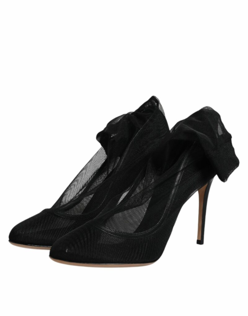 Dolce & Gabbana Black Nylon Stretch Mesh Sock Boots Shoes - Image 4