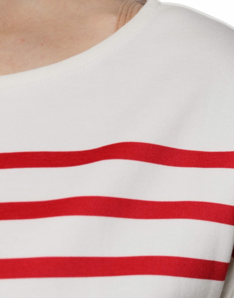 Dolce & Gabbana White Red Stripes Cotton Long Sleeves Top - Image 6