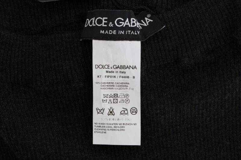Dolce & Gabbana Elegant Gray Cashmere High Waist Pants - Image 5