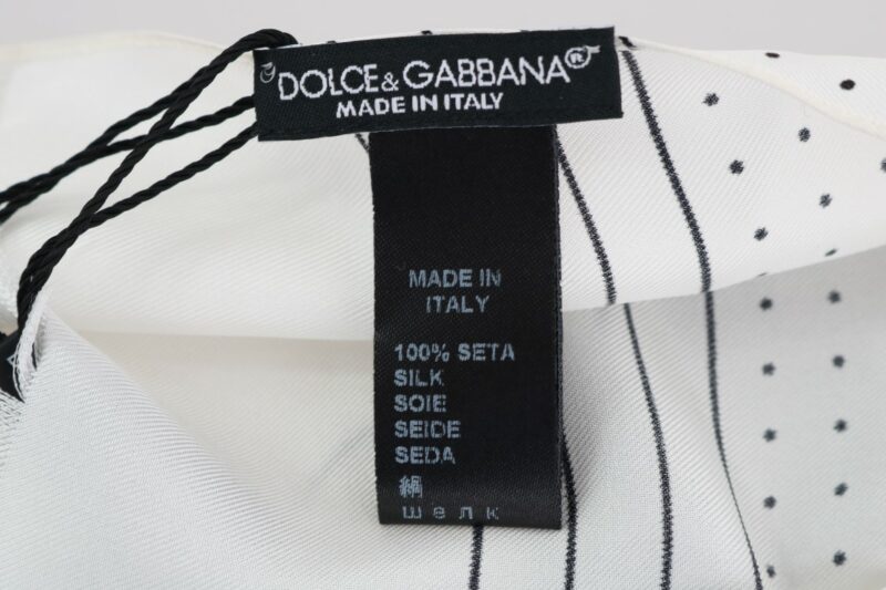 Dolce & Gabbana Elegant Silk Polka Dot Men's Scarf Wrap - Image 5