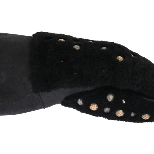 Dolce & Gabbana Studded Black Leather Gentleman's Gloves