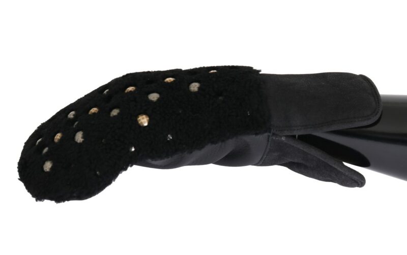 Dolce & Gabbana Studded Black Leather Gentleman's Gloves - Image 2