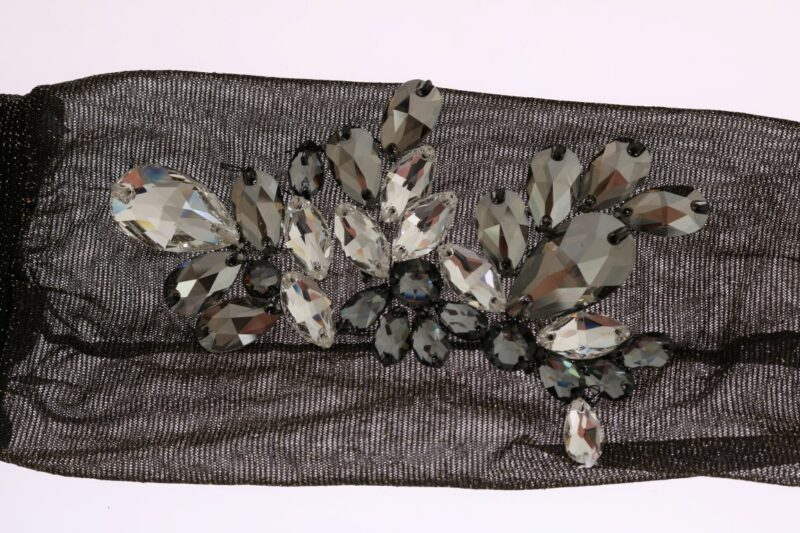 Dolce & Gabbana Crystal-Embellished Black Mid-Calf Stockings - Image 5