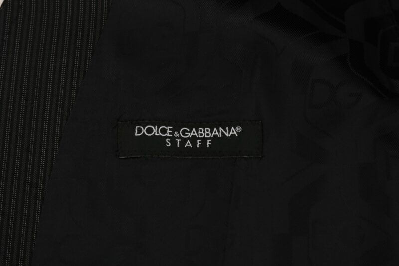 Dolce & Gabbana Elegant Gray Striped Wool Blend Vest - Image 6