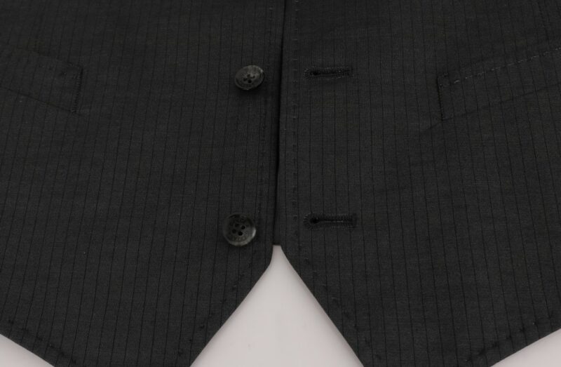 Dolce & Gabbana Sleek Gray Single-Breasted Waistcoat Vest - Image 5