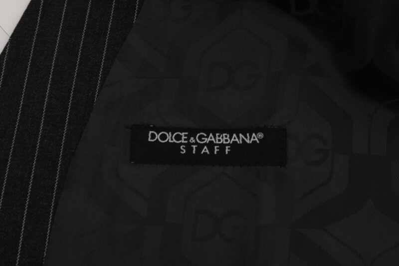 Dolce & Gabbana Elegant Gray Striped Vest Waistcoat - Image 6