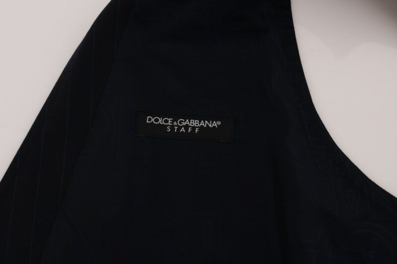 Dolce & Gabbana Elegant Striped Wool Blend Waistcoat Vest - Image 6