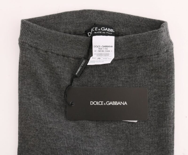 Dolce & Gabbana Chic Gray High Waist Cashmere Tights Pants - Image 5
